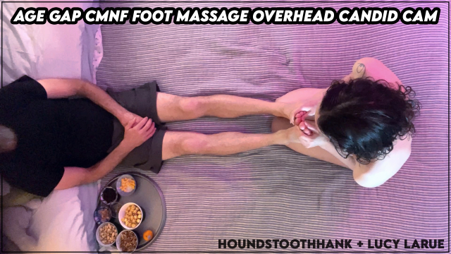 Age Gap CMNF Foot Massage Overhead Candid Cam video from HoundstoothHank