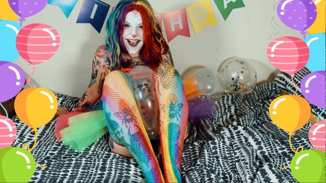 Clown Girl Riding Balloons 'til They Pop video from InfinityWhore