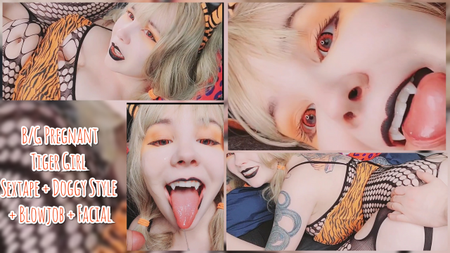 B/G Pregnant Tiger Girl Sextape + Doggy Style + Blowjob + Facial video from Invadernoodles