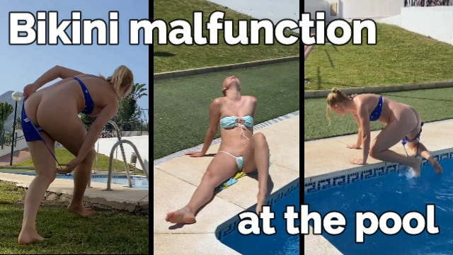 Bikini malfunction at the pool ENF video from Iviroses