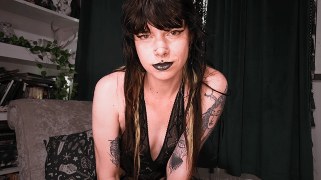 Goth GF discovers your cuck porn habit makes you cleanup cum video from Jade Wraith