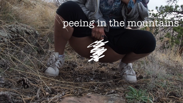 peeing in the mountains video from Juniper Gray