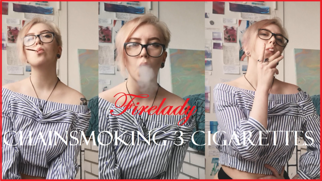 Firelady - chainsmoking 3 cigarettes video from Karina Smoking