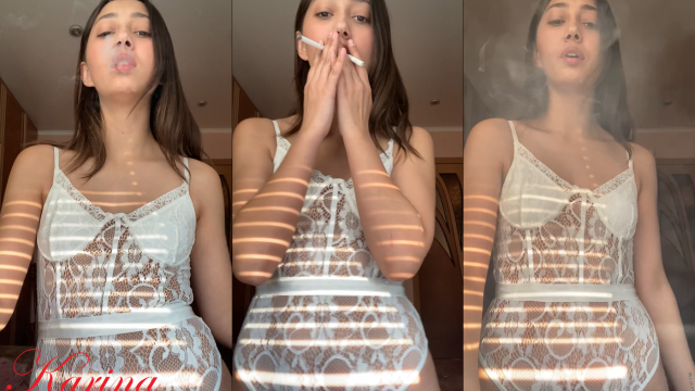 Karina Smokes, Vapes and Tries 2 Cigs at Once video from Karina Smoking