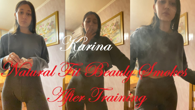 Natural Fit Beauty Karina Chainsmokes After Training video from Karina Smoking