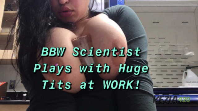 BBW Scientist Plays with Huge Tits WORK video from