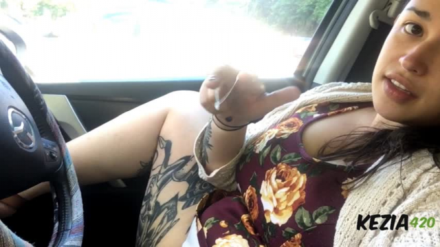 PUBLIC Exhibitionist Cums in Parking Lot video from Kezia Slater