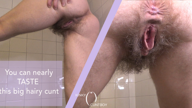 Big Very Hairy Pussy POV in Bathroom video from KinkyCuntboy
