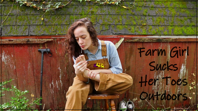 Farm Girl Sucks Her Toes Outdoors video from Lucy LaRue