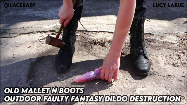 Old Mallet n Boots Outdoor Faulty Fantasy Dildo Destruction video from Lucy LaRue