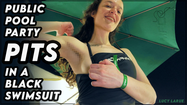 Public Pool Party Pits in a Black Swimsuit video from Lucy LaRue