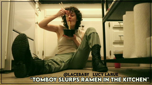 Tomboy Slurps Ramen in the Kitchen video from Lucy LaRue