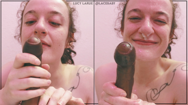 Uncut Dildo RP POV Ponytail BJ with Facial video from Lucy LaRue