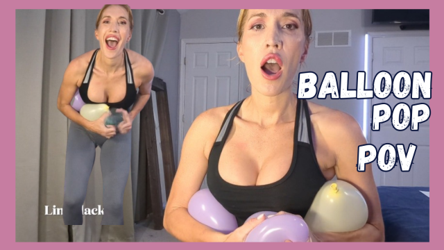 Lina Pops Your Precious Balloons on Her Tits video from Lina Blackly