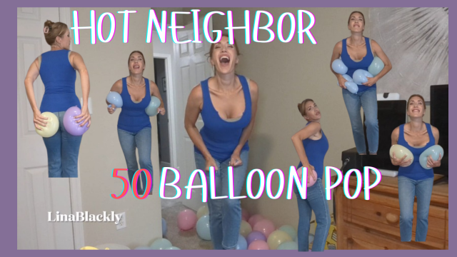 Neighbor MILF Pops 50 Balloons on Her Bulging Tits video from Lina Blackly