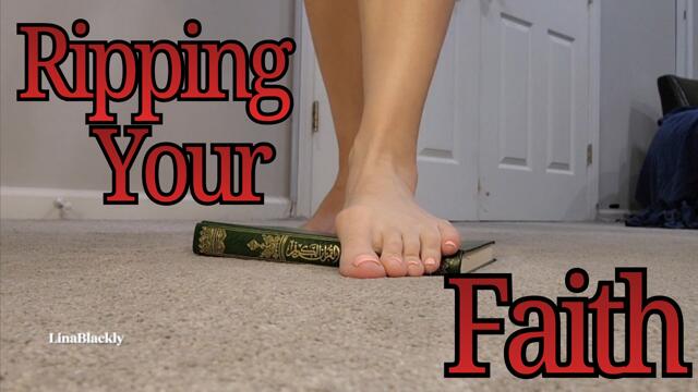 Ripping Your Faith - Quran Foot Domination video from Lina Blackly