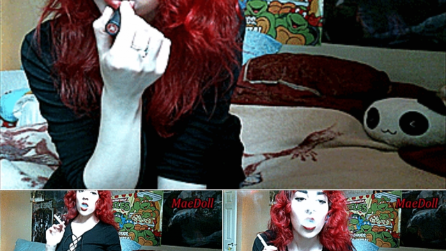 Red Lipstick & Smoking video from MaeDoll
