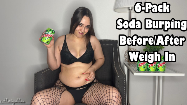 6Pack Soda Burping Before & After Weigh In video from Marigoddess