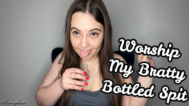 Worship My Bratty Bottled Spit video from Marigoddess