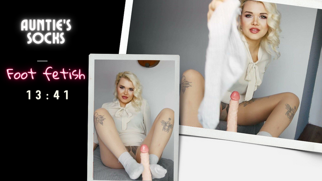 Auntie's socks. Foot fetish, footjob, JOI video from Marlene Moore