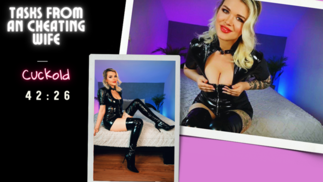 Cheating wife gives you task. Cuckold, chastity cage, JOI, CEI video from Marlene Moore