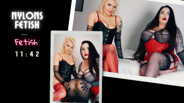 Nylons fetish, dildo, double penetration video from Marlene Moore