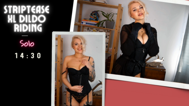 Striptease and huge dildo riding video from Marlene Moore