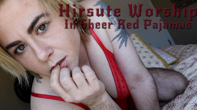 Hirsute Worship In Sheer Red Pajamas video from Marley Magdalene