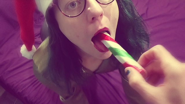Wet & Messy XXXmas - Real Couple Christmas Fetish - Candy Spit - Green Satin Blouse & Black Leather Skirt - Punk Rockers Holiday Porn - Mouth Oral Fixation video from MeredithTourmaline