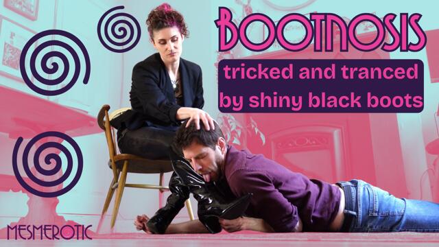 Bootnosis - Tricked and tranced by shiny black boots video from Mesmerotic