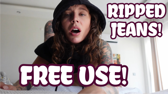 FREE USE SIS! Through torn jeans! video from MiraSangre