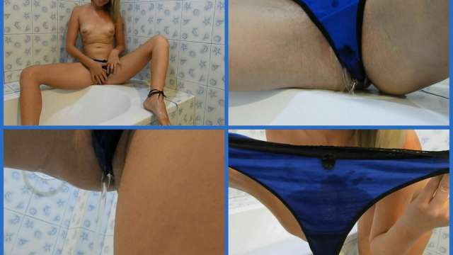 Soak Blue Thong In My Pee video from MissAnja