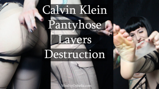 Calvin Klein Pantyhose Layers Destruction video from Miss Ivy Ophelia