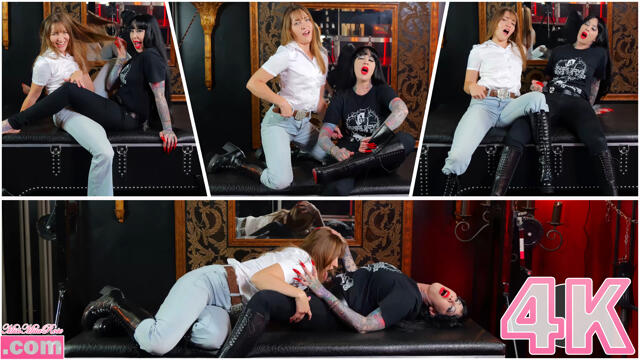 Dungeon Dommes Denim & Leather Tease video from MissMilaRose