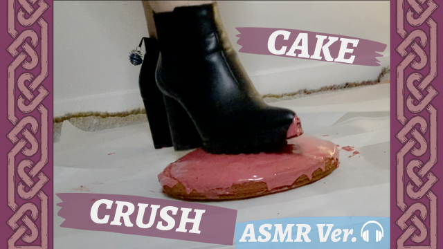 [ASMR VERSION] Mistress Degrades You and Crushes Cake Under Her Boot and Bare Feet video from Mistress Reyna Darko