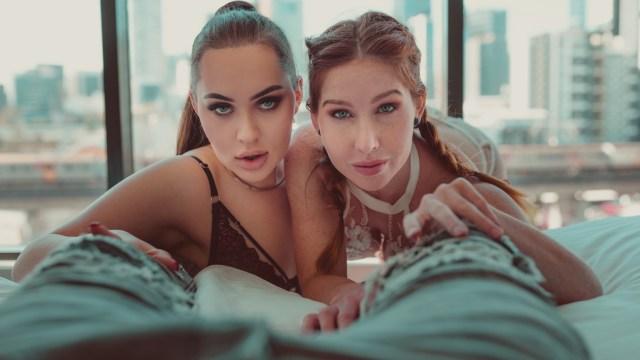 Double blowjob with Anastasia and Oscar. video from Nakita Fox