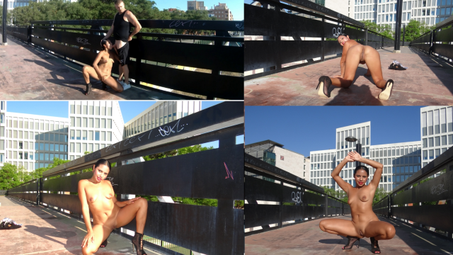 Horny slut fucking on the Train Passway  my friend's Cum slides down my pussy video from Naughty Pocahontas