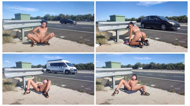 Hot Latina masturbating on the highway video from AlisonPaola