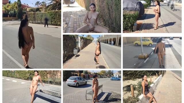 Latina naked in Outdoor in the city video