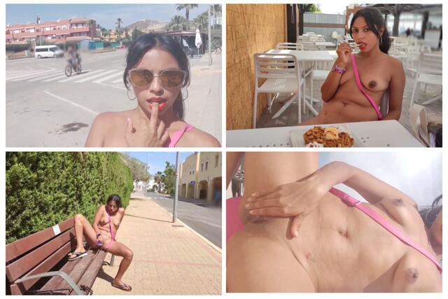 Masturbation on the sidewalk in front of some apartments in public video from AlisonPaola
