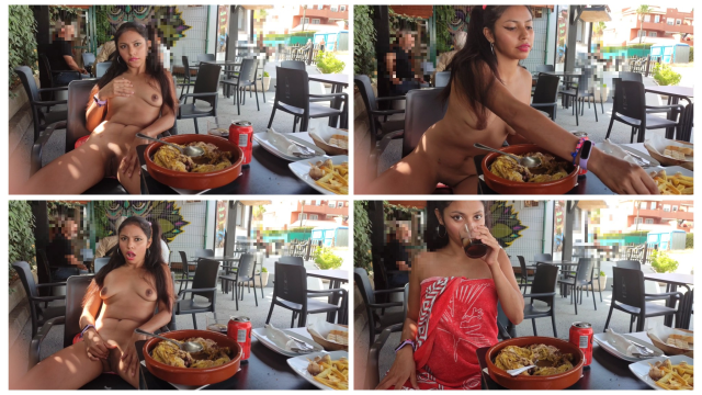 Naked Latina at the bar, playing with my pussy video from Naughty Pocahontas