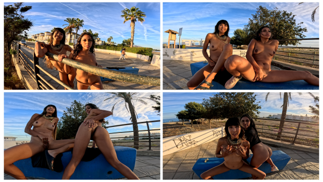 Naked Latinas in town masturbating in public video from Naughty Pocahontas