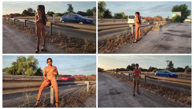 Walking naked down the street, in public video from AlisonPaola