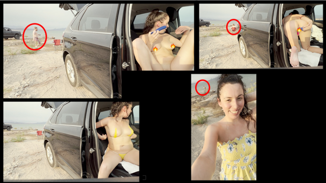 Bikini babe playing at the public beach video from Nicole Niagara