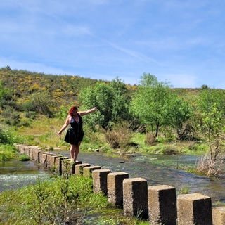 River walk in latex dress photo gallery by Nikki Holland