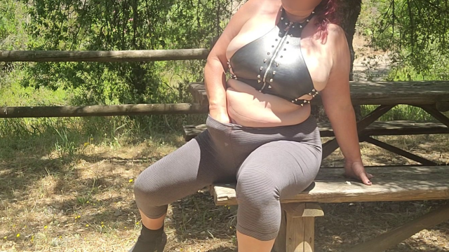 Gothic blowjob outdoor video from Nikki Holland