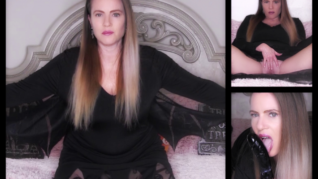 Sexy Vampire MILF Nikki Halloween 2022 Dildo Suck and Fuck With JOI video from Nikki Nevada