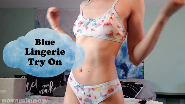 Blue Lingerie Try On video from Nova Minnow