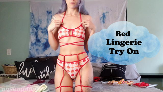 Red Lingerie Try On video from Nova Minnow