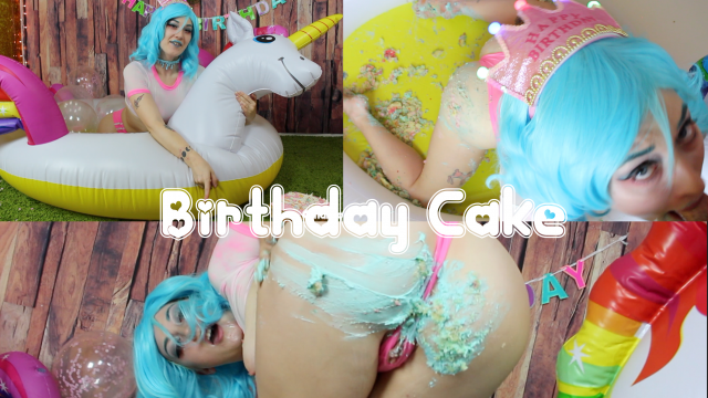 Birthday Cake Kawaii Blowjob and Mukbang video from OmankoVivi